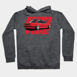 Stance BMW E30 in Red Hoodie